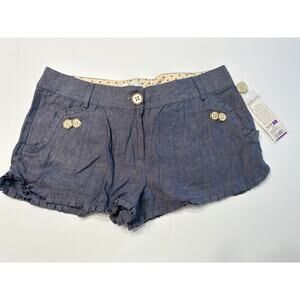 Jovovich-Hawk for Target Linen Shorts Blue/Indigo Size 11 Womens NWT